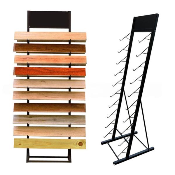 Double Sided Tile Display Stand 1720mm Wooden Floor Display Rack For Showrooms