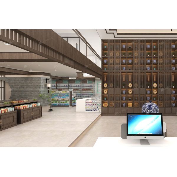 08-GJGCS001 Eco-Friendly Medicine Display Rack Pharmacy Design Durable Display Stand Furniture for Pharmacy