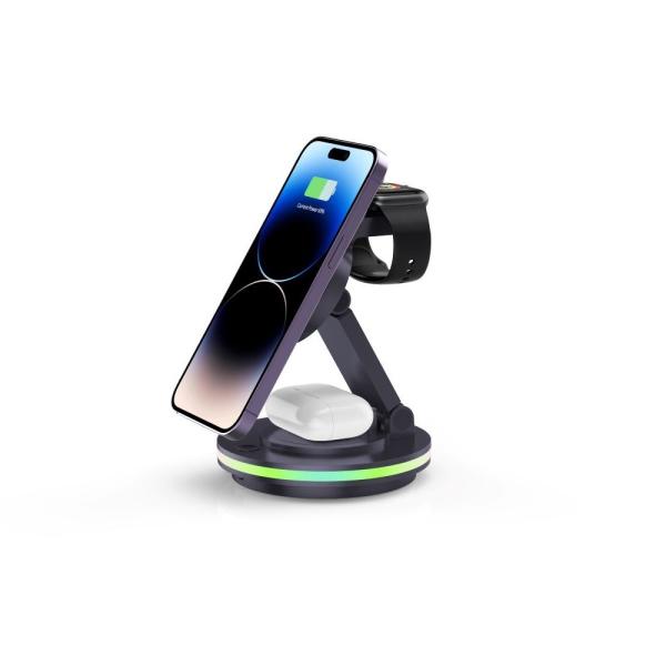 Wireless Charging Station ABS Acrylic 4 In 1 Stand CE FCC RoHS Certified