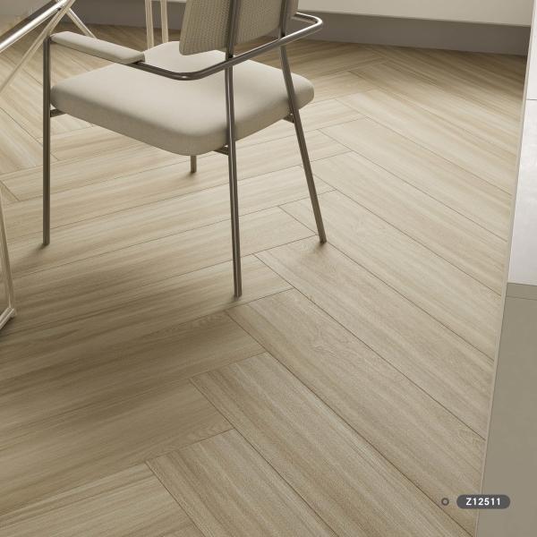 Beige Color Porcelain Wood Plank Rustic Ceramic Tile 8x48 In For Floor And Wall