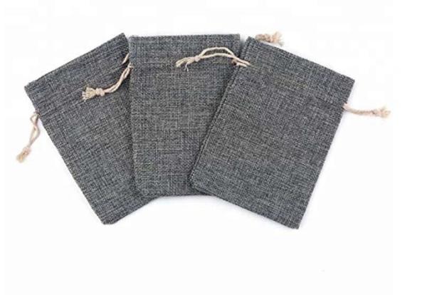 Mini Jute Drawstring Bag Customized For Wedding / Party Present's Packing