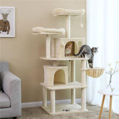 Custom Made Corner Songmics Cat Tree , Cat Climbing Post Multiple Level Double Dondos