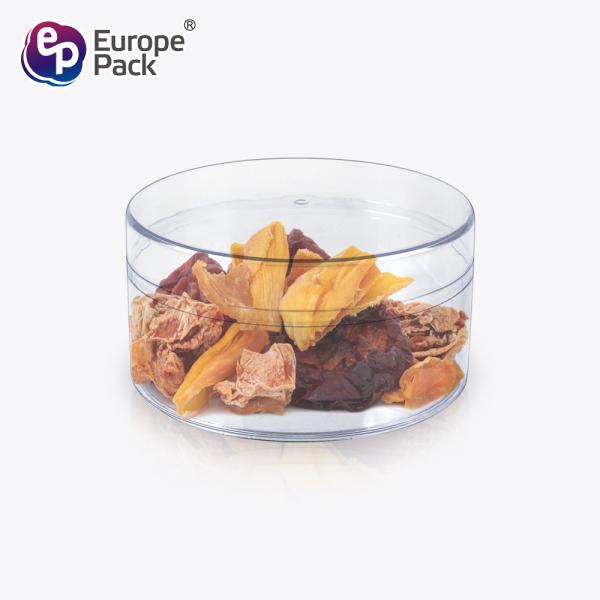 Food Containers with Lids Round Plastic Food Grade Disposable Cake Packing Food PS Can Print Customized Logo on The Cup