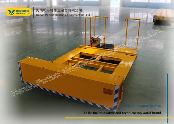 Metal Coil Transfer Trolley / Motorized Rail Cart With Steel Pipe Handling