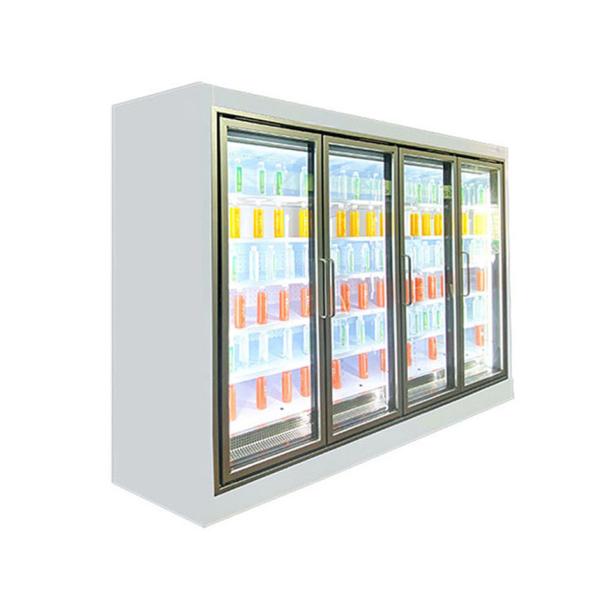 Fan Cooling Auto Spring Back Glass Door Upright Freezer Merchandiser Refrigerator