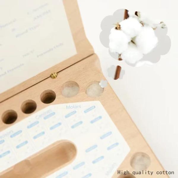 boîte à dents en bois en forme de livre, boîte à dents pour bébé pour cadeau d'anniversaire