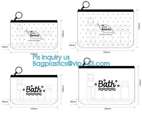 school pencil bag/printing stationery bag/zipper slider plastic pencil bag, gold Supplier custom slider pvc pouch with z