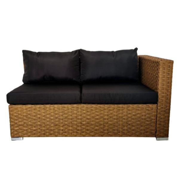 All Weather PE Rattan Wicker Outdoor Patio Furniture Set L Shaped Sectional Sofa 2 Coffee Tables Single Chair for Garden