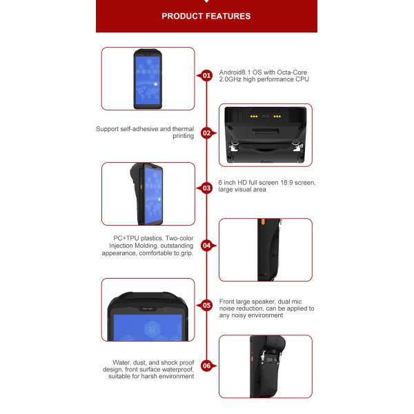 4000mAh Mobile Data Collection Terminal Android 8.1 PDA Stocktake Scanners