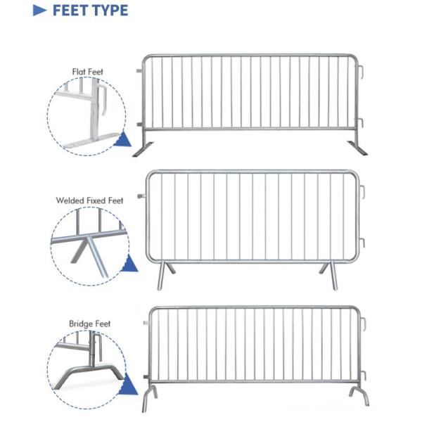 Трубчатый пешеход обеспечения безопасности на дорогах ограждая барьеры 2.4*1.5m