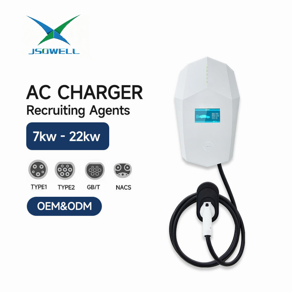 22kW EV Fast Charger Station Type 1 Type 2 32A IP65 Wall Mounted EV Charger CE Certified.