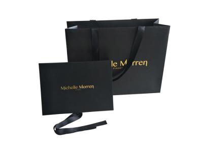 Hot Foil Gold Logo Folding Box Packaging Matte Black For Lingerie