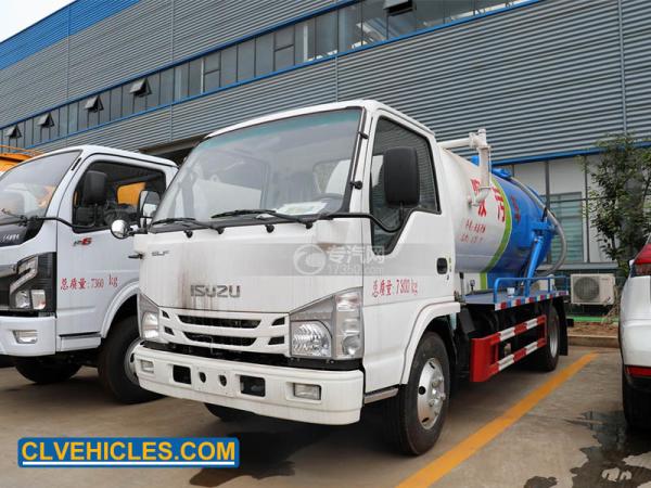 ELF 98hp ISUZU Sewage Suction Truck Small 3000L 4000L Single Double Cab