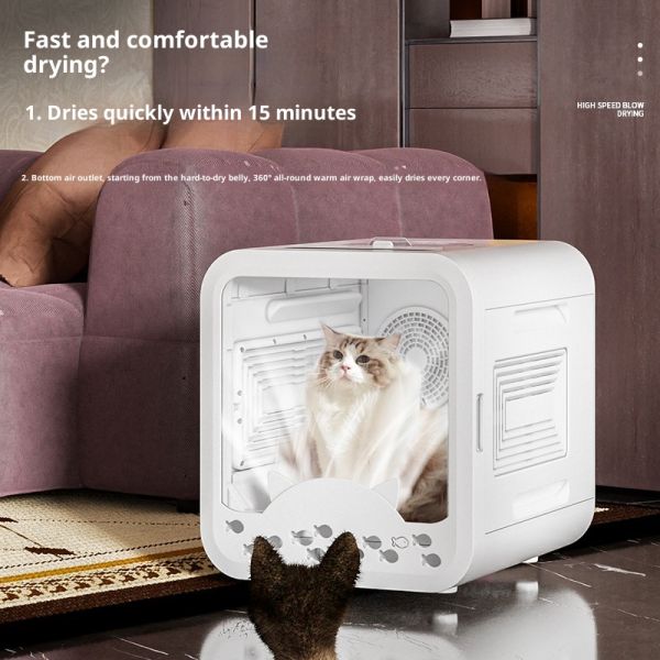 72L Eco-Friendly Modern Electric ABS Plastic Pet Drying Box for Cats & Dogs Automatic Low Noise Design Indoor Use