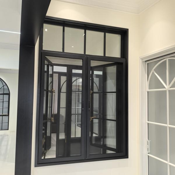 Thermal Break Dual Action Aluminum Casement Window System Custom Sizes Colors