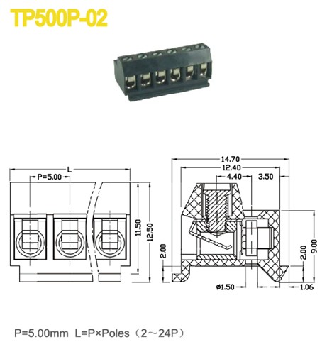 Female Plug-in / Pluggable Terminal Block Connector Pitch 5.00mm 2P-24P 300V 18A