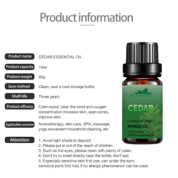 Compound Organic Cedarwood Essential Oil MSDS 100 Pure Cedar Oil Massage