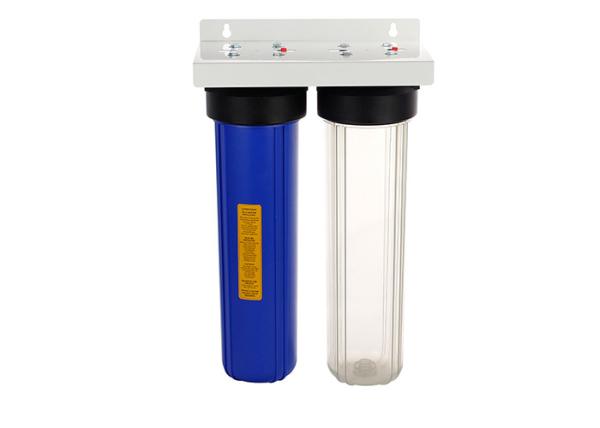 20'' big blue whole house  water filter housings 1'' port with blue and clear sump