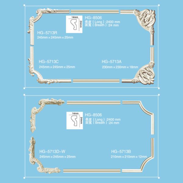 2025 Popular New Kirting Polyurethane Ceiling Cornice Mold Decorative PU Crown Moulding