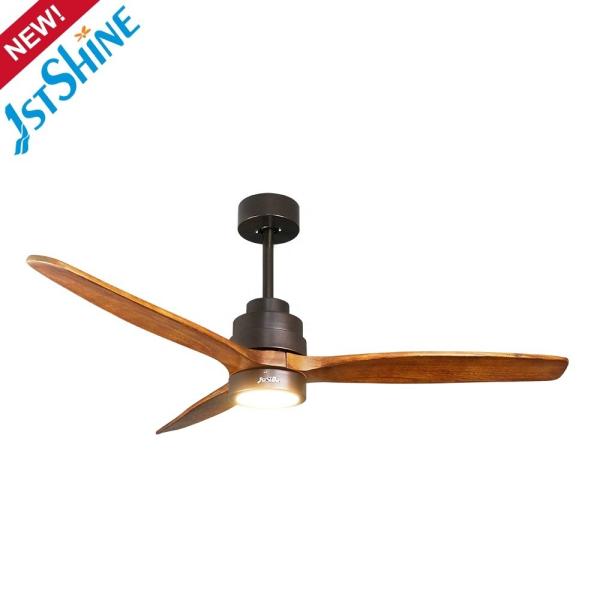 Controle remoto 52 polegadas de madeira maciça LED ventilador de teto com luz e LED design decorativo