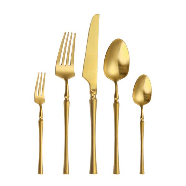 High-grade Stainless Steel Cutlery Set Banquet Tableware Hotel Flatware Matte Gold