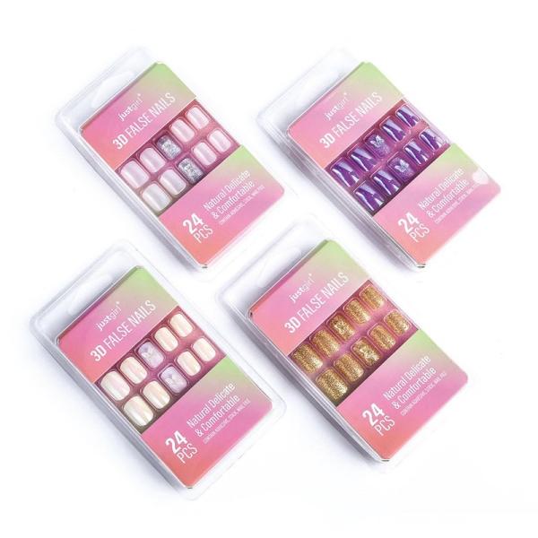 24 Pieces Acrylic Press On Fake Nails With Custom Tip For High Volume Purchase