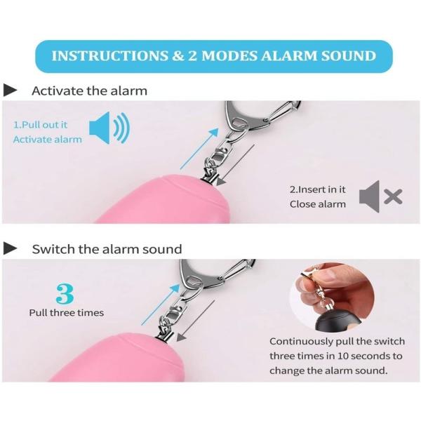 USB Rechargeable Safe Sound Personal DC5V 130mAh Emergency Security Alarm For Seniors Kids