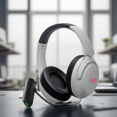Type-c White Plastic Wireless Gaming Headsets 7.1 Surround Bluetooth Gaming Headset