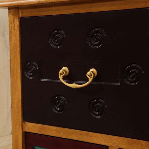 6 Drawer Vertical NC Painting Solid Wood Storage Cabinet Family Room Furniture