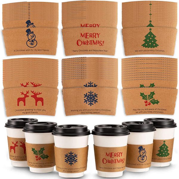 ODM 9oz Paper Disposable Christmas Cup For Drink Coffee Milk Tea