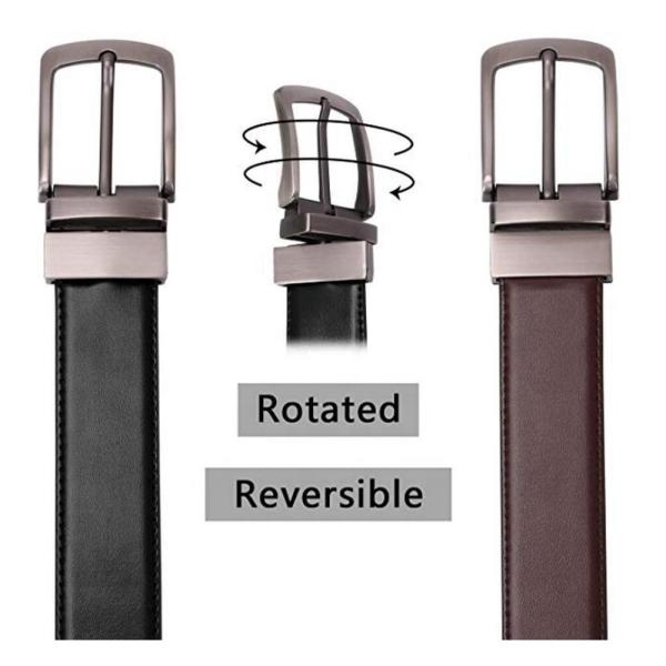 Пояс пряжки Pin брюк джинсов кожаного пояса 3.5cm двойных сторон ротатабельный поддельный