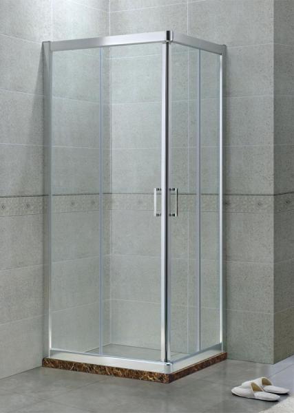 Corner Square 6 / 8 MM Tempered Glass Shower Enclosures Aluminum Alloy CE Certification