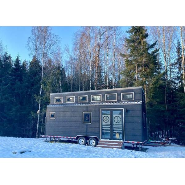 Austrilia Standard Light Steel Prefabricated Tiny House On Wheels With WPC Board Wall