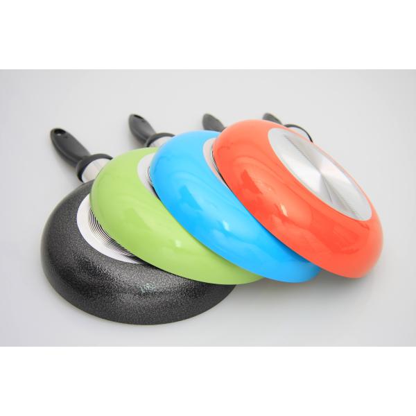 24км алюминия сковороды ручки не с спиральным дном, пластиковой ручкой