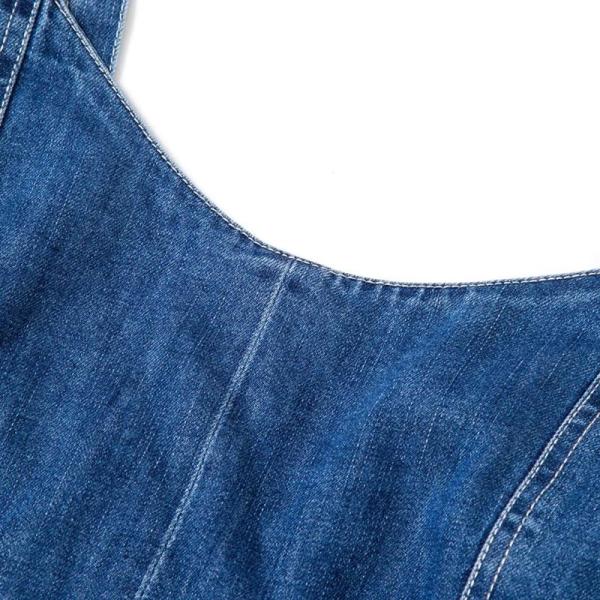 Верхняя часть подтяжк джинсовой ткани жилета джинсовой ткани Euramerican OEM модной перекрестной подрезанная связью беспрокладочная