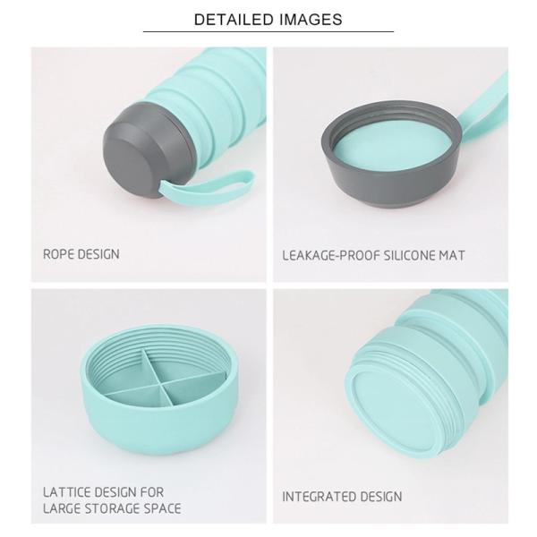 Portable Easy Clean Souvenir Gift Sport Collapsible Silicone Water Bottle With Spout