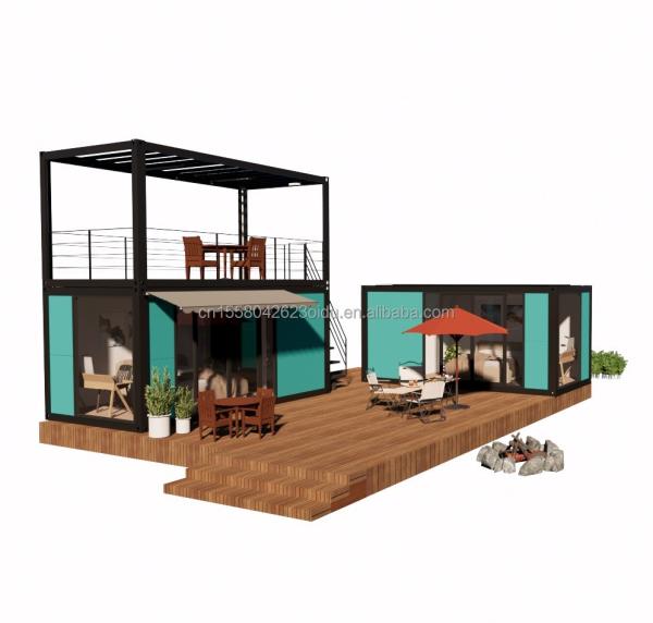 Hotel Container House with Galvanized Steel Square Tubes Main Structure and 2 or 3 Bedrooms