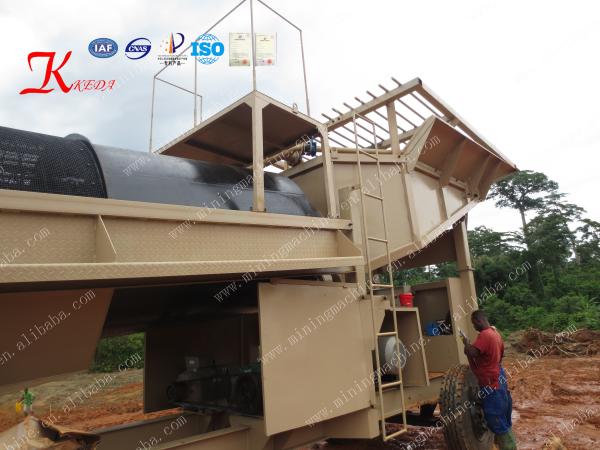 Máquina de mineração portátil do ouro da planta aluvial da lavagem do Trommel do ouro de 200t/hr 55kw