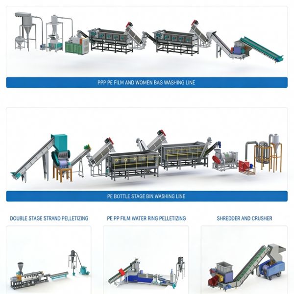 500Kg/H Capacity Plastic PE Film water ring Granulation Production Line With Pelletizer