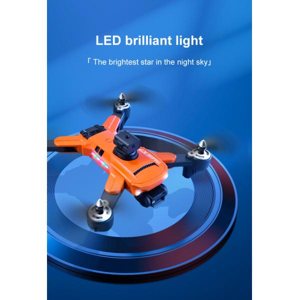 Mini Foldable Drone K7 Optical Flow Obstacle Avoidance 4k Camera LED Lights Remote Control 1800 mAh Battery ESC HD Camera