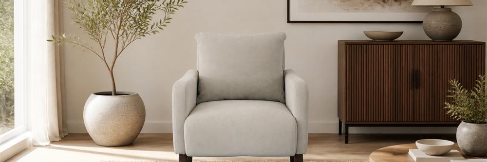 Modern Curved Upholstered Accent Chair, Single Seat – LG-5001
