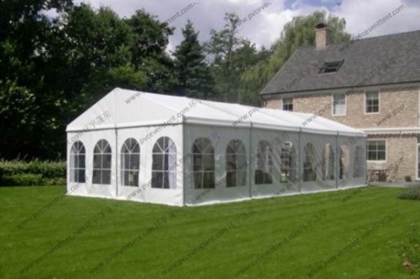 Hot - DIP Galvanized PVC Canopy Tent White 6 x 12m With Transparent Church Windows