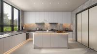 Armoire de cuisine moderne Fadior S en forme de U Cuisine en acier inoxydable ultra-moderne pour la vie contemporaine Durable Fonctionnel et élégant