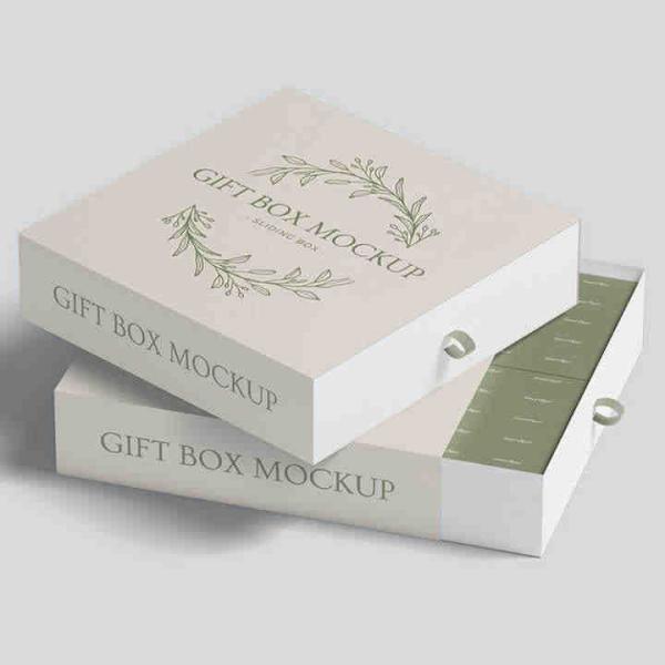 Small Elegant Custom Rigid Cardboard Paper Packaging Sliding Drawer Gift Box for Jewelry-Necklace Ring Bracelet UV Sponge