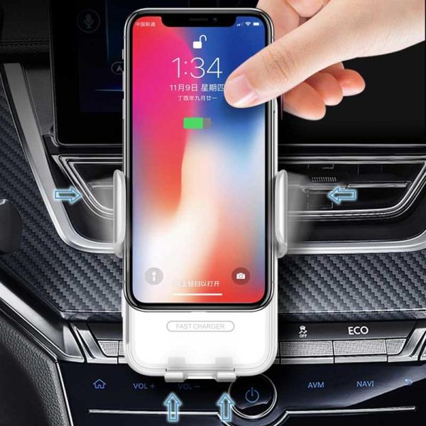 Air Vent Auto-Clamping Infrared Sensor Wireless Car Charger Mount Phone Holder