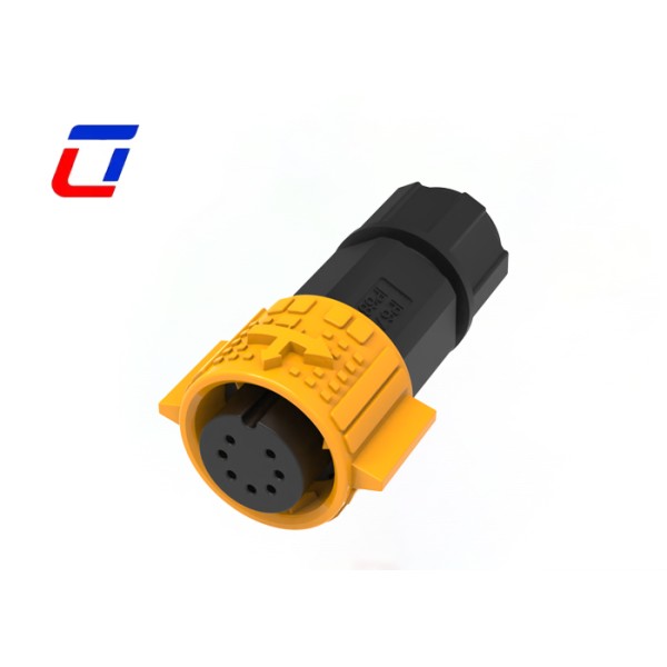 300V 7 Pin M19 IP67 Waterproof Connector PA66 Outdoor Data Quick Lock Connectors