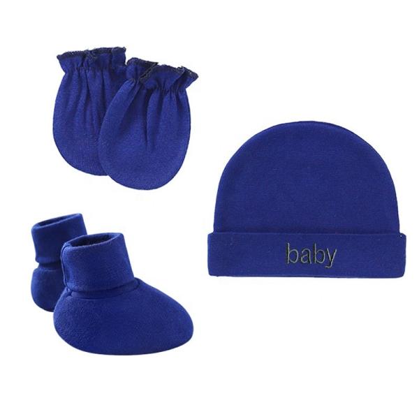 Newborn Baby Hat Mittens Socks 3 pcs Sets Girl Boy Gift Baby Mittens And Socks