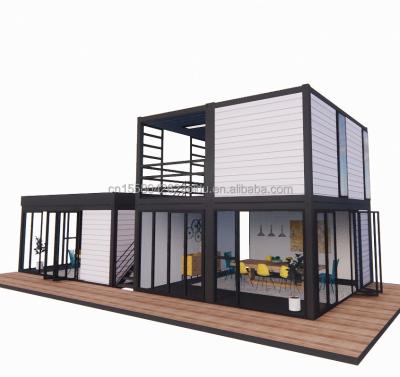 Paroi 50/75/100 mm Panneau sandwich ondulé personnalisable maison de conteneurs de 20 pieds Combinaison de trois chambres à coucher Quatre chambres préfabriquées avec carport Living Apart