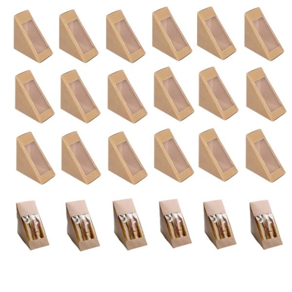 Materiales reciclados Caja de embalaje de sándwich impresa a medida con PVC transparente para llevar