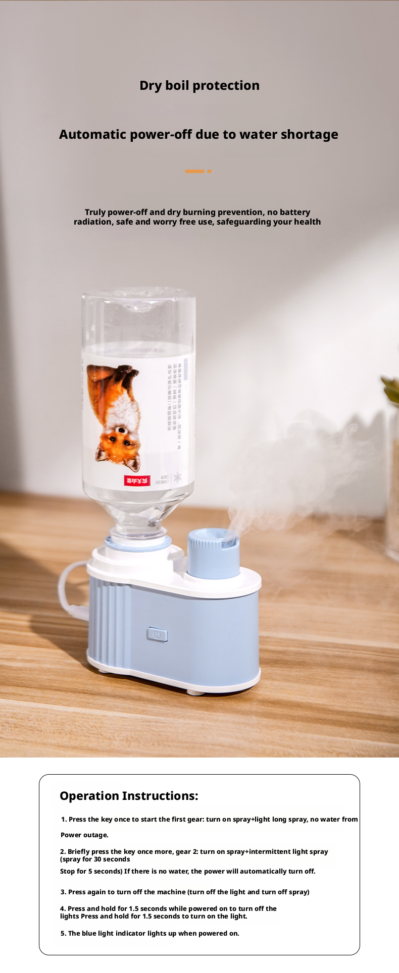 Wholesale No Water Tank Rechargeable Portable Ultrasonic Humidifier Diffuser Essential Oil Aroma Diffuser Night Household 1 Year